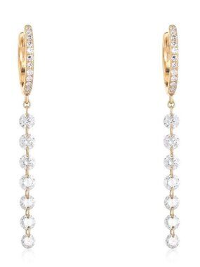 Charismatic Diamond 14K (or 18k upon request) Yellow Gold Drop Silk Earrings
